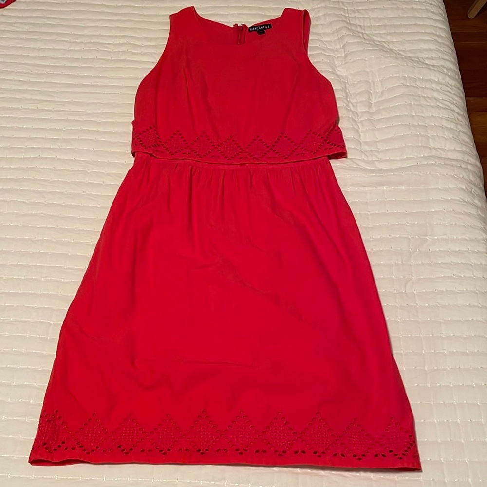 J. Crew Factory Mercantile Red Eyelet Dress
